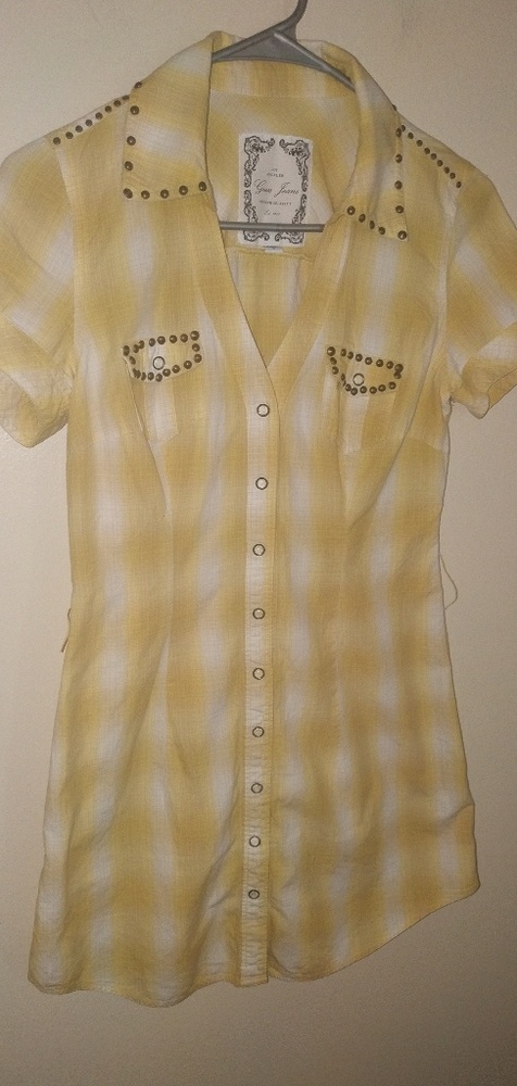 Guess Jeans plaid button down dress!